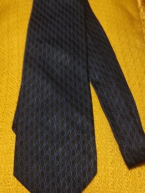 Classic Men's Navy Patterned Tie - Innocenti Tom James